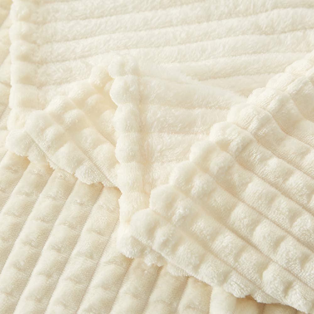 Cozy Plush Drop Needle Flannel Fleece With Waffle Textured