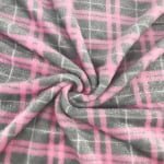 OEM Custom 100% polyester printed coral flannel plaid fleece fabric for baby blanket