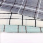 OEM Custom 100% polyester printed coral flannel plaid fleece fabric for baby blanket