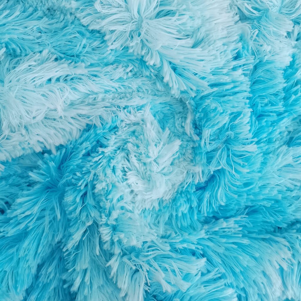 100% Polyester Tie-Dyed PV Swadloon Plush Shaggy Long Pile Faux Fur Fleece Fabric