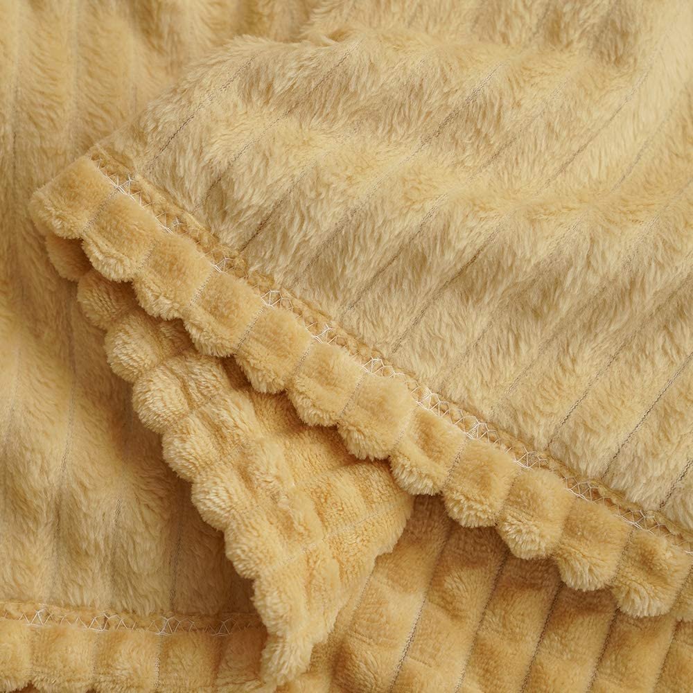 Cozy Plush Drop Needle Flannel Fleece With Waffle Textured