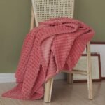 Cozy Plush Drop Needle Flannel Fleece With Waffle Textured