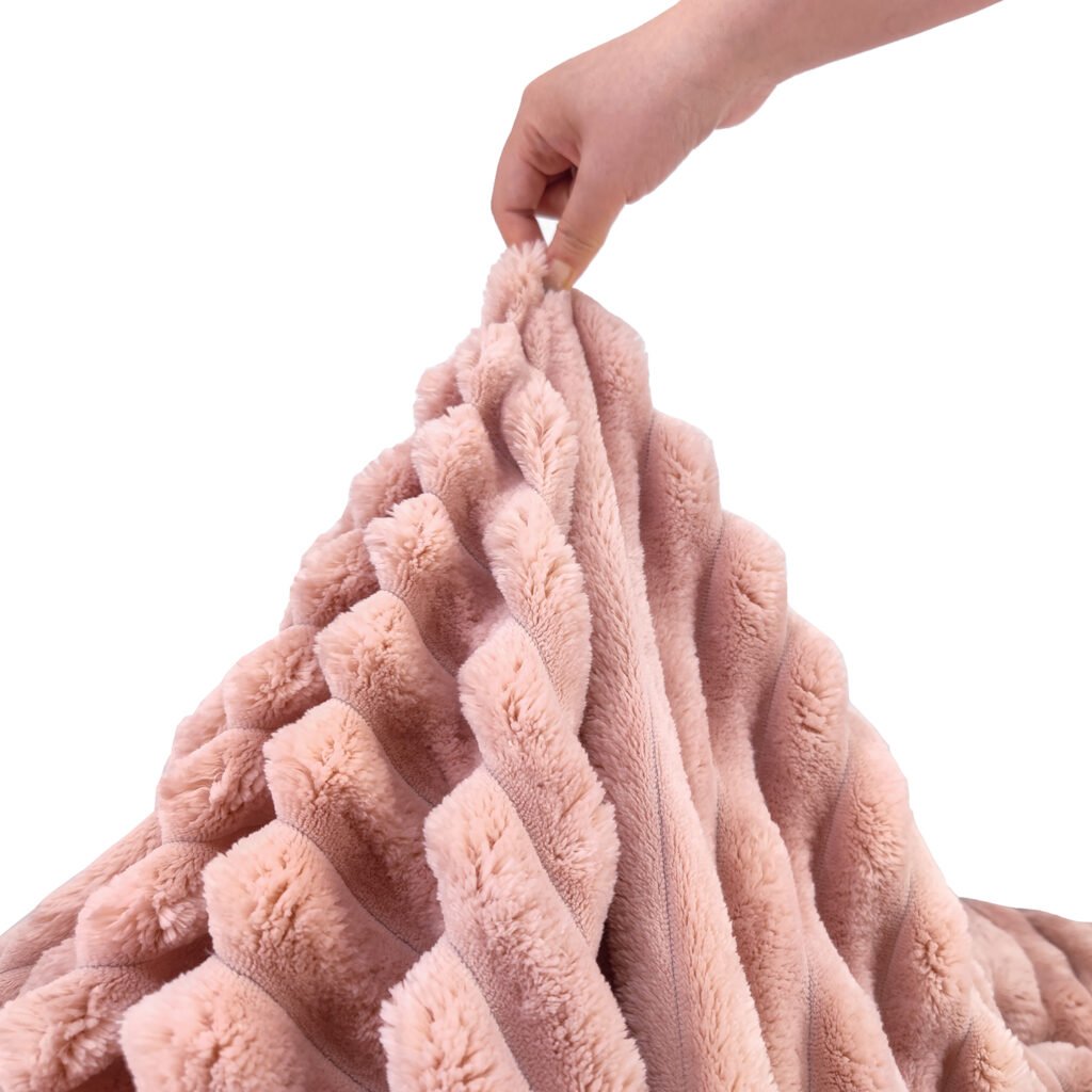Cozy Plush Drop Needle Flannel Fleece With Waffle Textured
