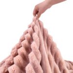 Cozy Plush Drop Needle Flannel Fleece With Waffle Textured